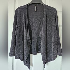 Metallic Cardigan/Shrug Lightweight Sparkly Med 3/4 Sleeves Made In Canada 🇨🇦
